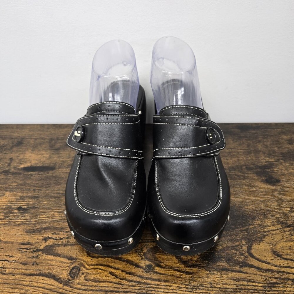 VTG Fashion Bug Platform Clogs Size 9 Chunky Y2K 90s Studded Bratz Grunge Goth - Picture 4 of 9